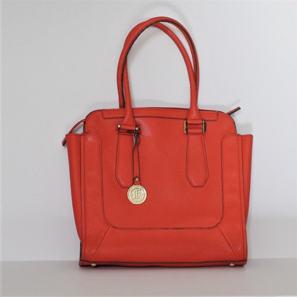 London Fog Orange Simulated Leather Satchel - Picture 1 of 11